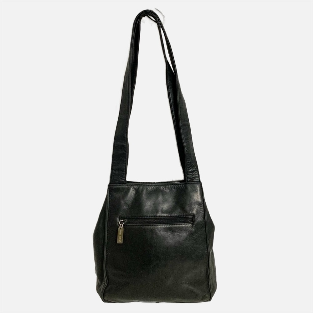 Nine West Fully Lined Smooth Leather Shoulder Bag Double Straps Magnetic Closure